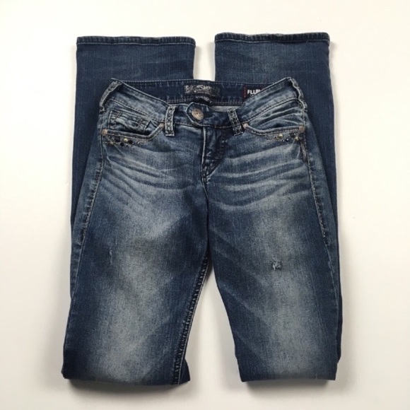 Silver Tuesday Boot Cut Distressed Jeans Sz 25 - Picture 3 of 7